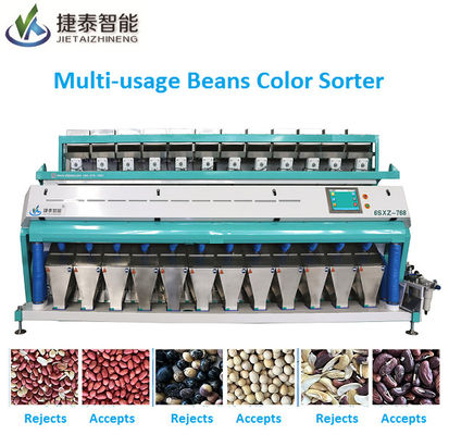 Clasificador de color de frijoles coloridos RGB de 5400 píxeles para soja de cacahuete 2600 kg