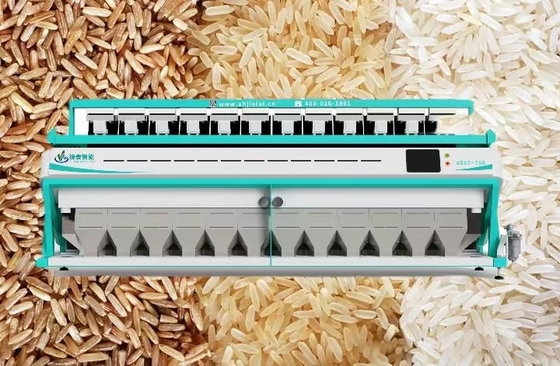 Canales inclinados multi de la máquina 12 del clasificador del color del arroz de la función de la capacidad grande